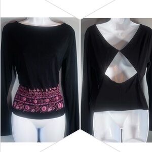 Elegant Black and Pink Women's Blouse